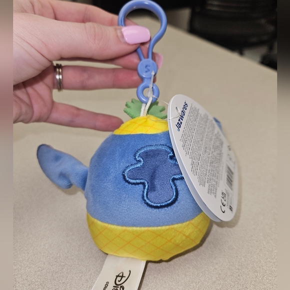 NWT Stitch In Pineapple Disney 3.5" Squishmallow Plush Clip Keychain - Picture 5 of 5